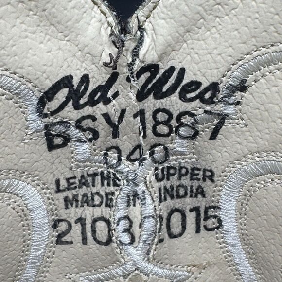 Old West Child Boots Size 4 Brown Boots Leather Pull On Cowboy Western GUC - Picture 7 of 7